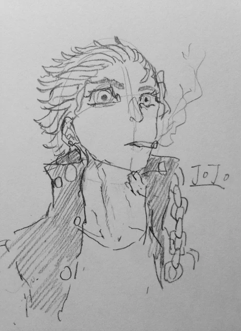 もう1人描こうとしたら、間違えて承太郎描いちゃった💦 
