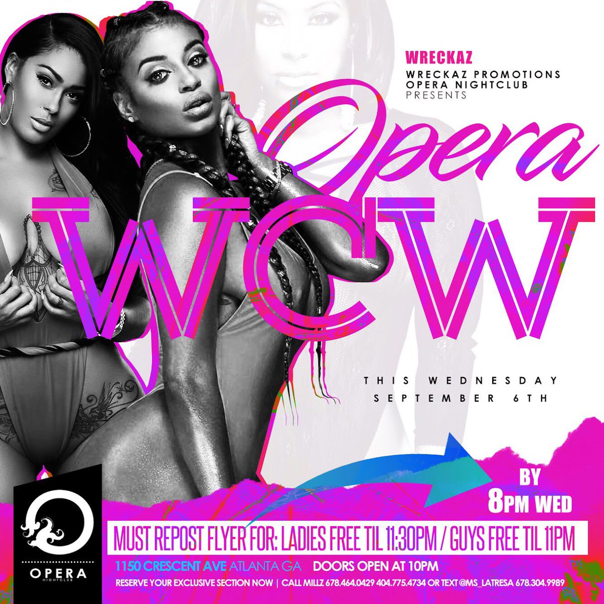 ThatFooNook's tweet photo. #OperaWednesday Presents #OperaWcw 💁 Must Repost Flyer By 8pm Wednesday : Ladies Free Til 11:30pm/Guys Free Til 11pm https://t.co/MbX4ax2yGg