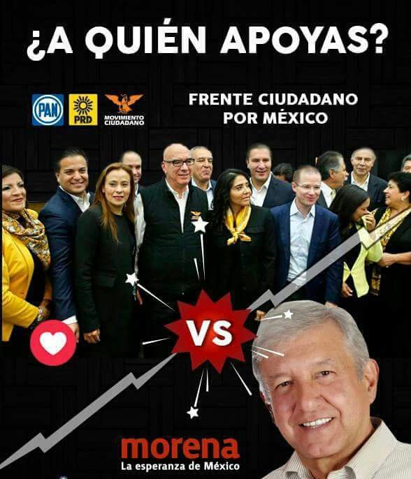EL_CAMALEON_MX's tweet photo. ¿A quien apoyas? 
#MexicanoAbreLosOjos 
#TodoMexicoConAMLO #AMLO2018 https://t.co/ntTeT3sjzL