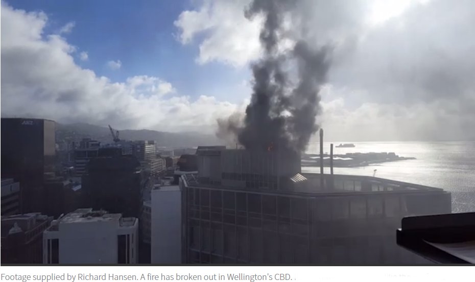 SafetyFirstLtd's tweet image. Photo of Willeston Centre Fire this morning - All safely evacuated. #fireevacuation #safetyconsultants #wellington