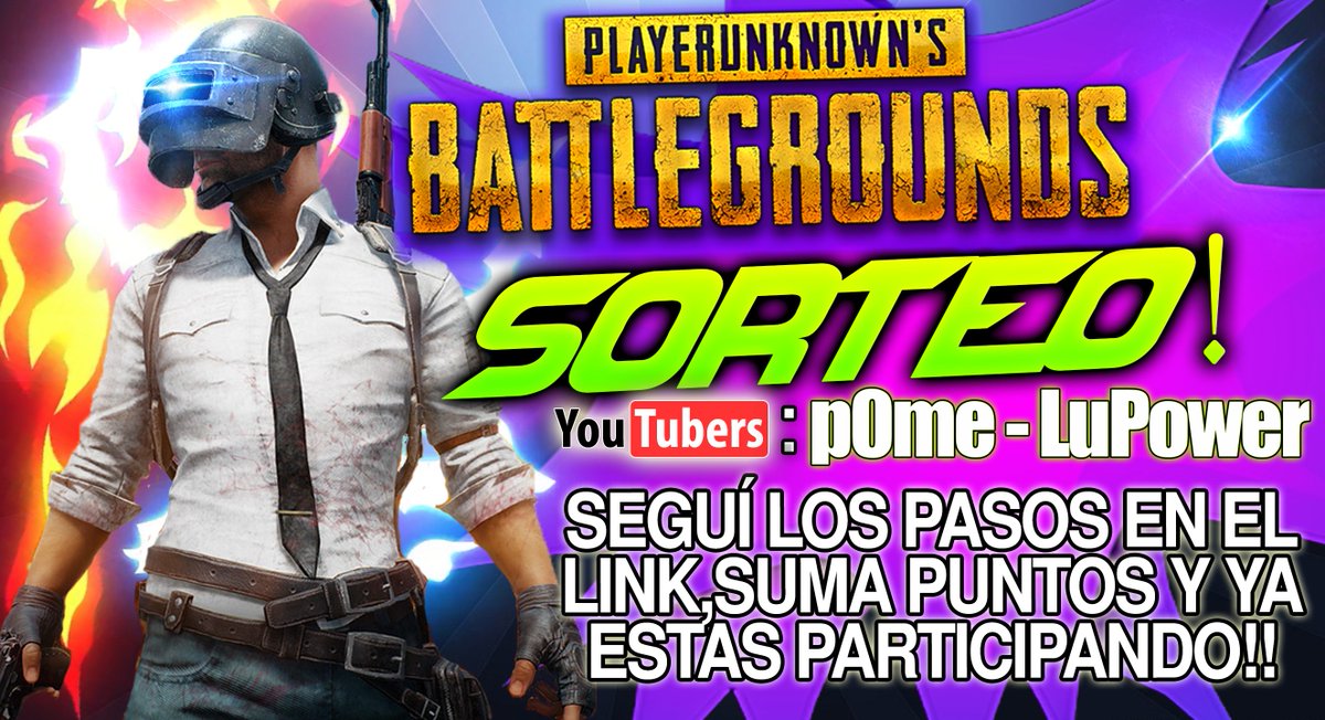 LuPowerYT's tweet image. Sorteo Key de PLAYERUNKNOWN'S BATTLEGROUNDS!😎

RT + Follow @lupoweryt
RT + Follow @p0melaus

Mas posibilidades: bit.ly/sorteolupome_k…