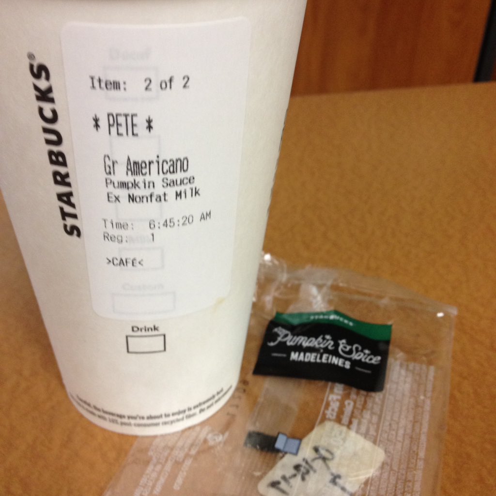 wrenchey's tweet image. When your PSL isnt working you double down on #pumpkinspicelatte #firstdayproblems