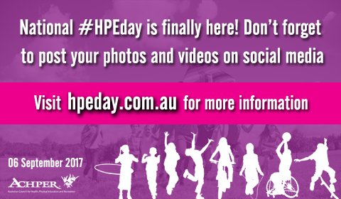 PEPulseACT's tweet image. It's National HPE Day! How are you going to get active? @ACHPERinc  #HPEday