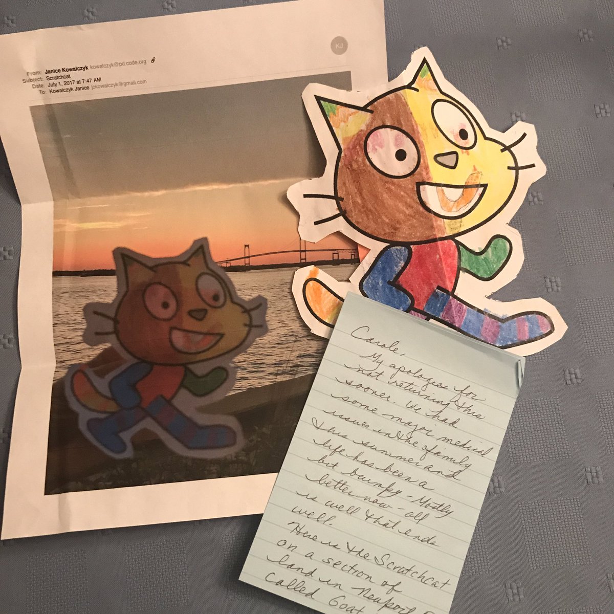 ms_deljuidice's tweet photo. THANK YOU @JaniceKowal for showing #FlatScratchCat around Newport! 1more reason why I β€οΈ & am proud to be apart of the #scratch community! https://t.co/dK8MILxHeA
