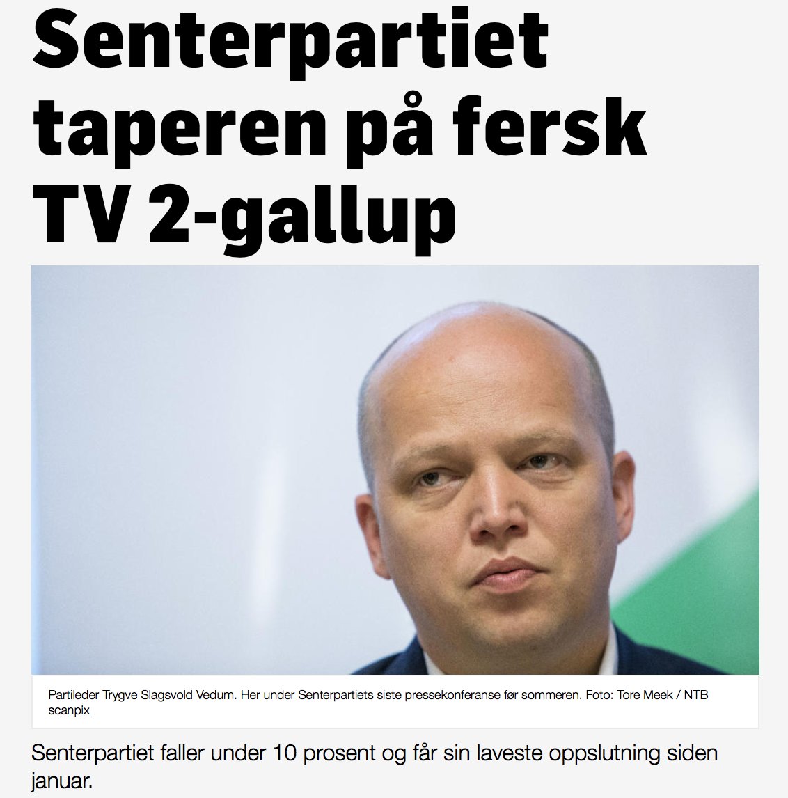 Senterparty's tweet photo. Nå er det på tide at avisene slutter med meningsmålinger og heller begynner å prate med vanlige folk på bygda! https://t.co/uGITjkRadK