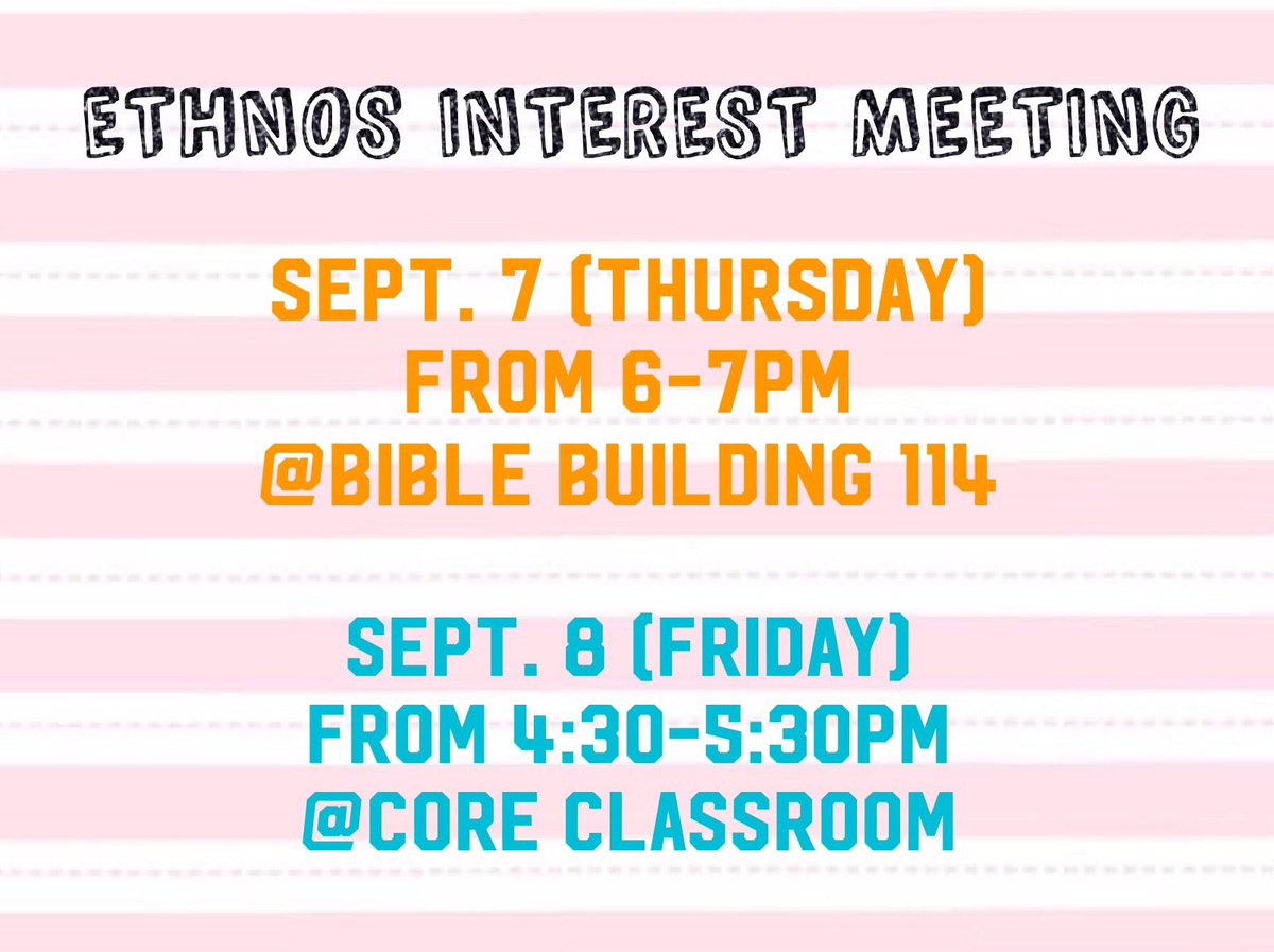isaculture's tweet photo. If you're interested in ETHNOS culture show, come to one of our interest meeting! We welcome y'all no matter where you come from! https://t.co/HRad8T2X5H