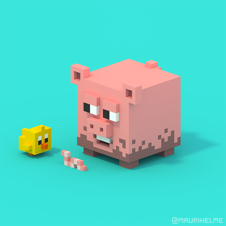 maurihelme's tweet photo. I've just started working with #MagicaVoxel by @ephtracy and I'm loving it. Here's a little piece of #voxelart, #voxel. https://t.co/6oP1Bojl1U