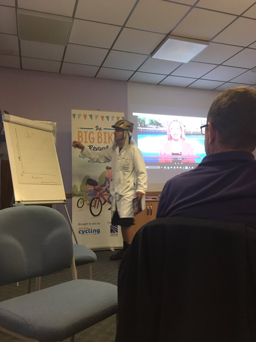 Renfrew_Riding's tweet photo. Thx @CyclingUKScot for hosting inspiring event for  community bike projects ProfessorBalance stole the show! @SustransScot @CyclingScotland https://t.co/dBHewQrVgz