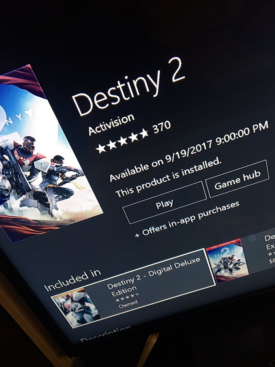 KaydeeIMI's tweet photo. @Bungie @DestinyTheGame I pre ordered Destiny 2 on my Xbox and it's pre downloaded but now it's saying it won't be ready until 9/19/17???? https://t.co/LHArdcl7Ap