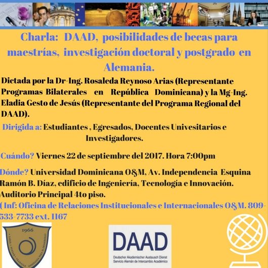 Les invitamos a participar de la charla “DAAD: posibilidades de becas para maestrías, investigación doctoral y posgrados en Alemania”.