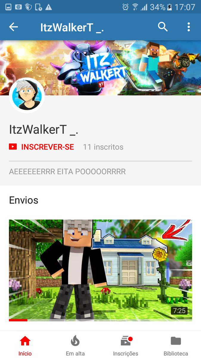 walker_itz's tweet image. Esse sim é meu canal hackeado