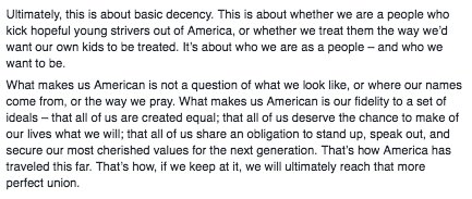 mic's tweet photo. “This is about basic decency.” 

Obama just issued a strong rebuke to Trump's #DACA declaration in a FB post https://t.co/jm91XQLGtY https://t.co/45NYnm6P0d