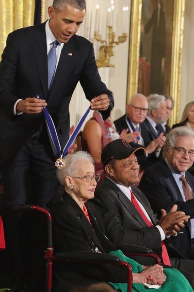 KatherineJNASA's tweet photo. President Obama bestowed upon me The Presidential Medal of Freedom, and I couldn't be more honored and blessed. Anything is possible! ☺️🏅🎖 https://t.co/WxlZCUQaMB