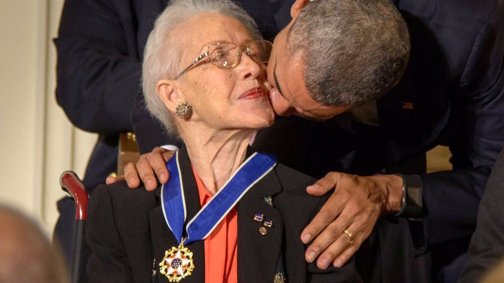 KatherineJNASA's tweet photo. President Obama bestowed upon me The Presidential Medal of Freedom, and I couldn't be more honored and blessed. Anything is possible! ☺️🏅🎖 https://t.co/WxlZCUQaMB