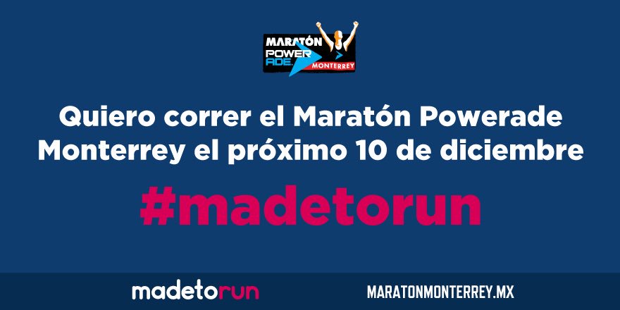 Quiero ir al <a href="/Maratonmty/">Maraton Powerade MTY</a> xq ese día cumple años mi mamá, q murió hace 1 año y esos 42k serán su regalo hasta el 🌌 #madetorun #YoElegíCorrer