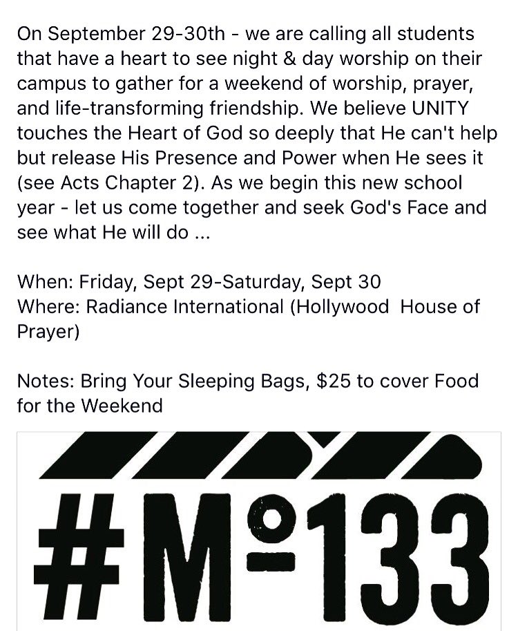 Movement133's tweet photo. Have you marked your calendars!? Join us as we #UNITE in prayer + worship! #movement133 #revival ✨ https://t.co/BijDxy18g3