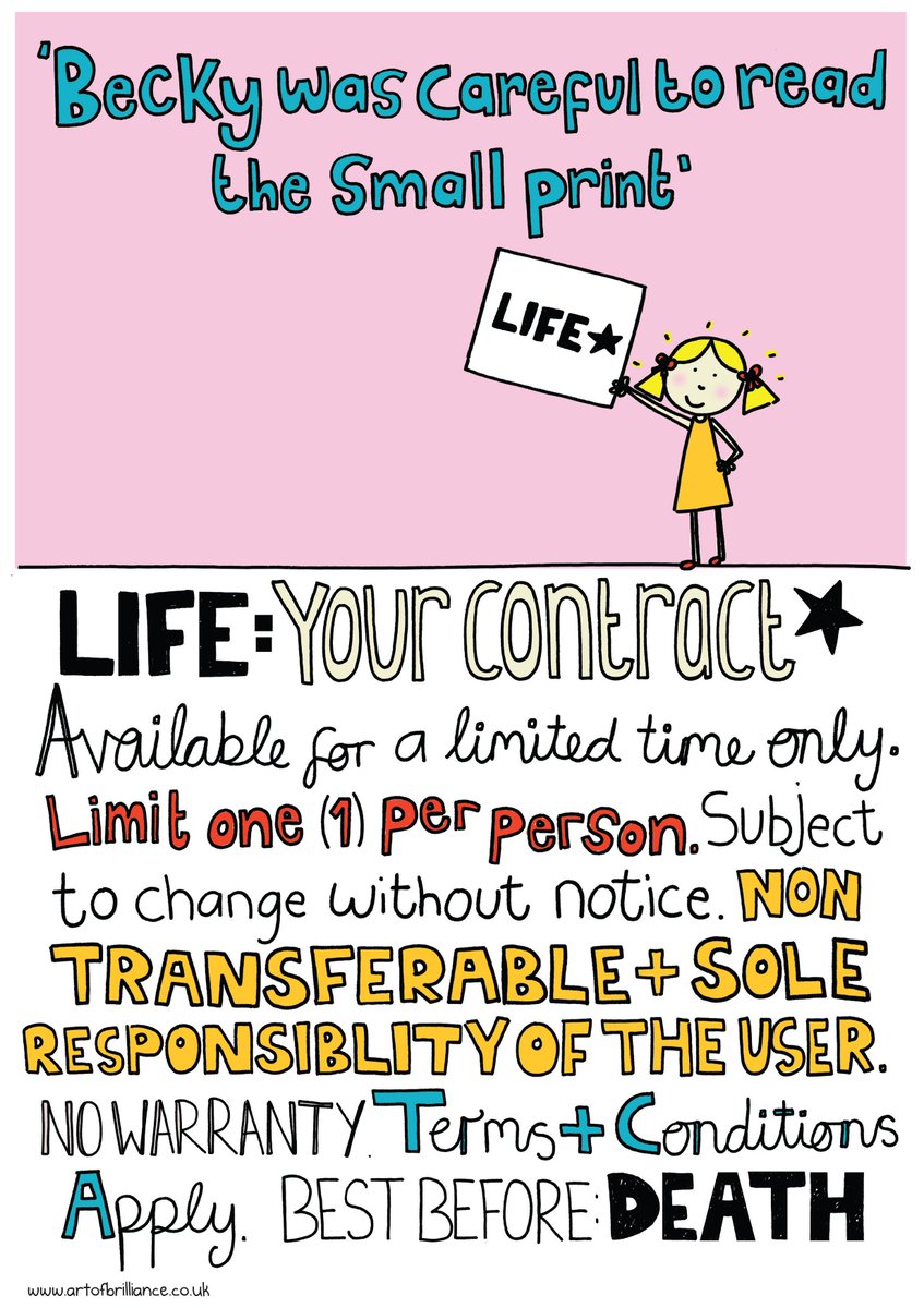 beingbrilliant's tweet photo. Life: check the small print... https://t.co/N0ZckjpXkG
