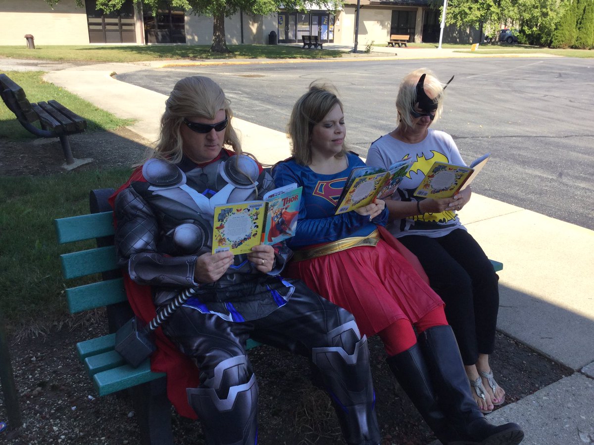 Superheroes visited TCE today for AR kick-off. #TCEStrong <a href="/MatthewMillerpe/">Matthew Miller</a>