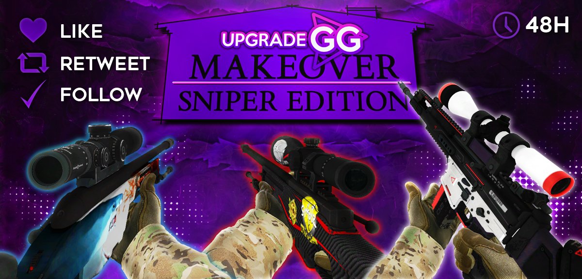 upgrade_gg's tweet image. ⚜️🔥 SNIPER MAKEOVER GIVEAWAY 🔥⚜️
1 winner will receive all 3 snipers!

TO ENTER:
- LIKE 💜
- RT 🔁
- Follow @upgrade_gg ✅

Ends in 48hrs! 🕓