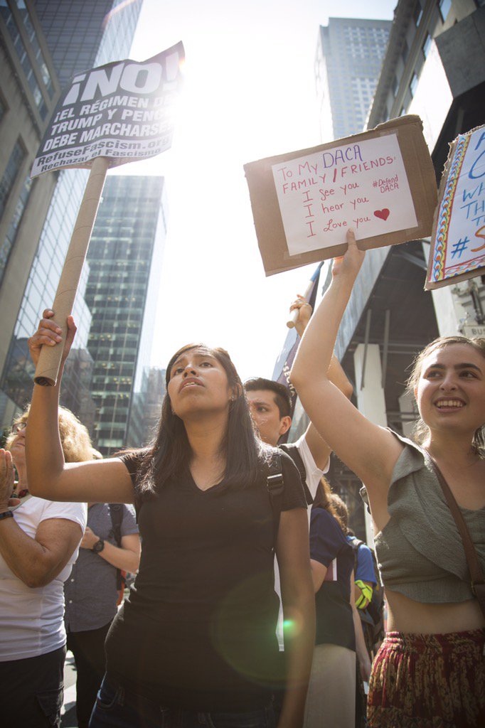 NYCLU's tweet photo. To our #DACA family &amp; friends:

We see you.
We hear you.
We love you. 

#defendDACA #HereToStay https://t.co/19cAT8YxJm
