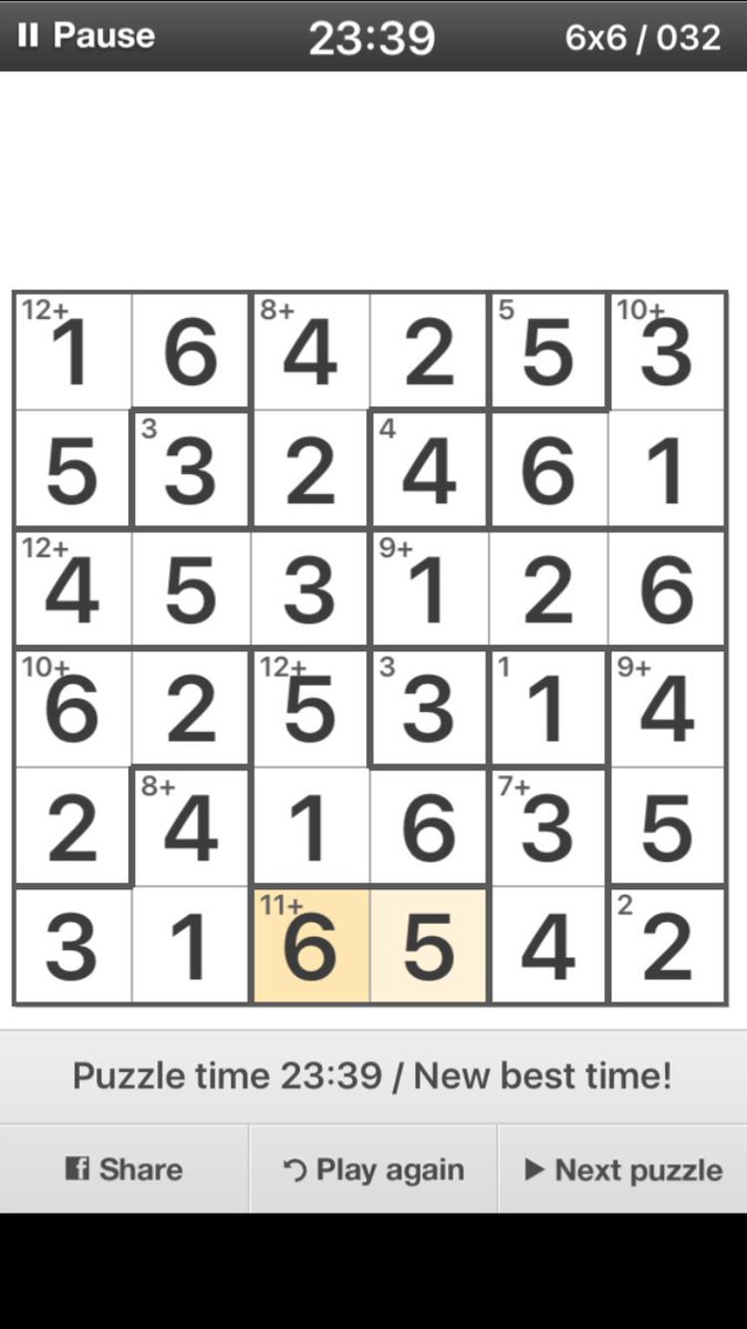 MigCreatesGames's tweet photo. I haven't done these puzzles in awhile. Keeps me on my toes #mathdoku #kenken https://t.co/7cQEeu6cPF