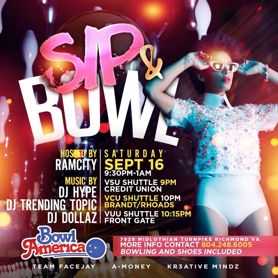 DEJA_Darlingggg's tweet photo. Bowl America Sept 1️⃣6️⃣th
Hip Hop vs Reggae Sept 8️⃣th
#TeamFacejay #facejay #RVA #VSU #VCU #VUU #FaceJay #HipHopVsReggae #SipandBowl https://t.co/EeaMiuLOxi