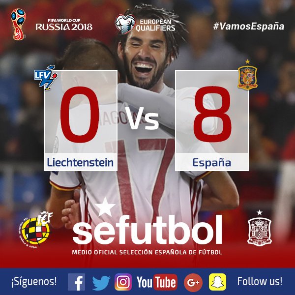 SEFutbol's tweet photo. ¡FINAL! ¡Contundente victoria de la @SeFutbol! ¡Seguimos líderes!  
#VamosEspaña 💪🏻🇪🇸 https://t.co/fAgsCLW5Ld