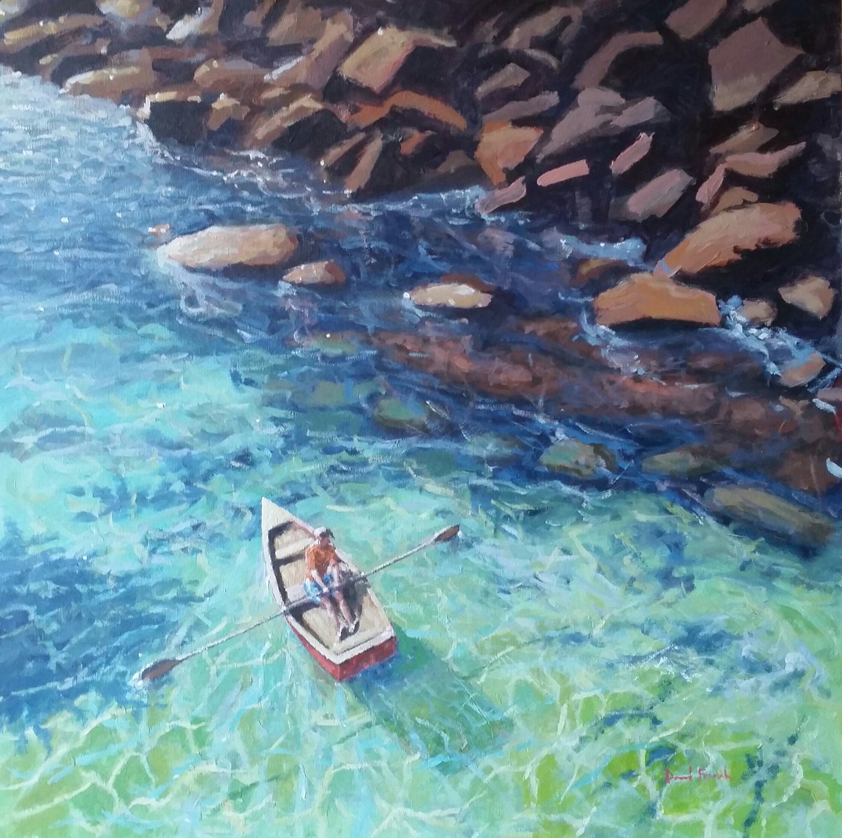 DavidFrenchartC's tweet photo. Leaving Safe Waters 40 x 40cm acrylic on canvas board #goingtocornwall #davidfrenchart #greenboxart #translucentwaters https://t.co/MBvwj2B8vv