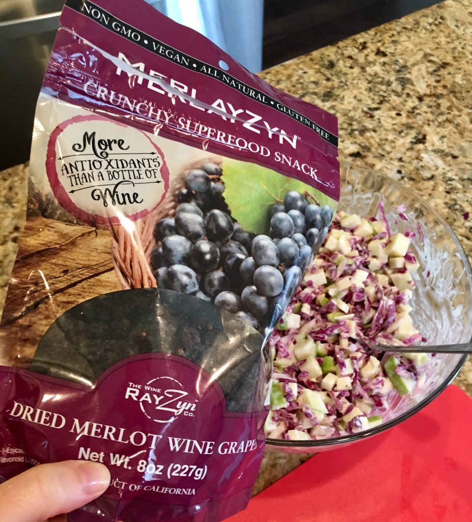 Eatdrinkgogirl's tweet photo. @WineRayZyn added a fabulous #crunchfactor to my #cabbageappleslaw with #bluecheese! https://t.co/DDW3z4nc8k