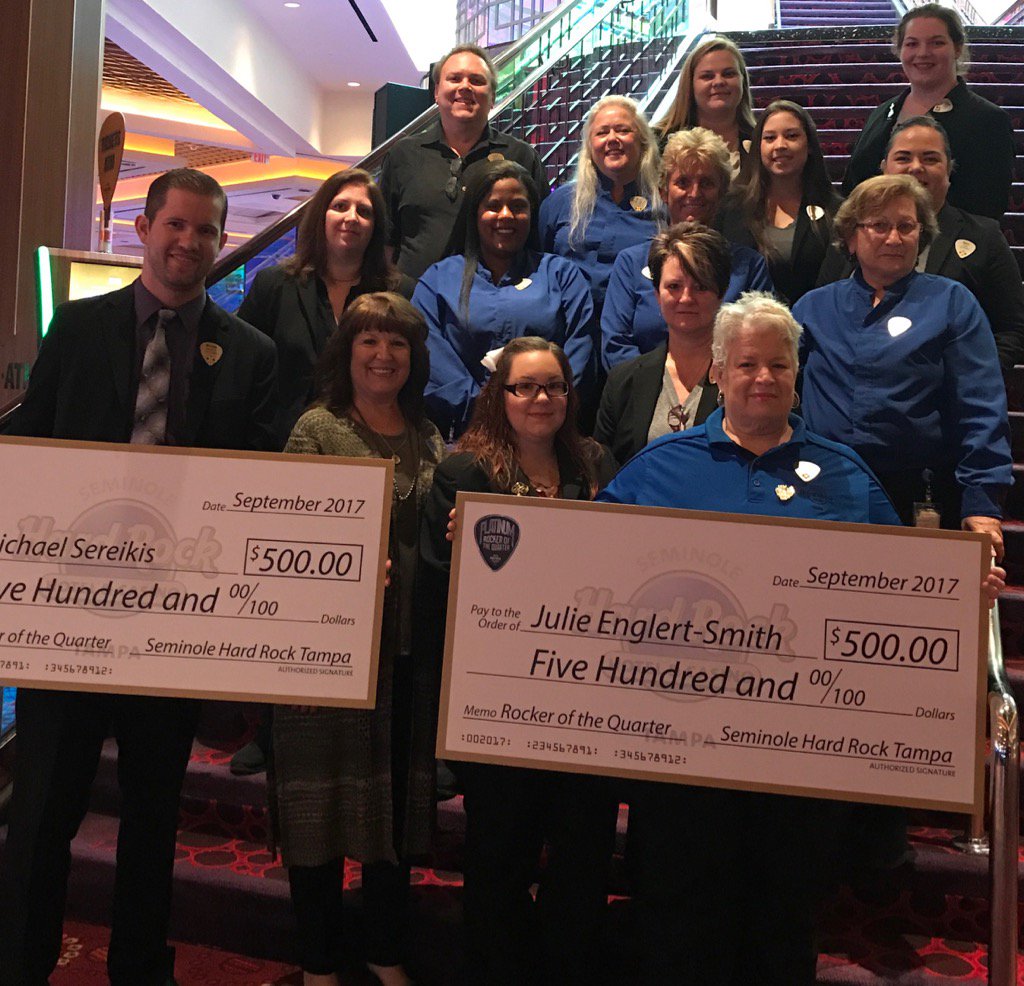 HardRockKeenan's tweet photo. Congratulations to Julie &amp; Michael our Cash Operations Rocker and Producer of the Quarter! @SHRTampa @SHRTBackstage https://t.co/LGxGsFzkJz