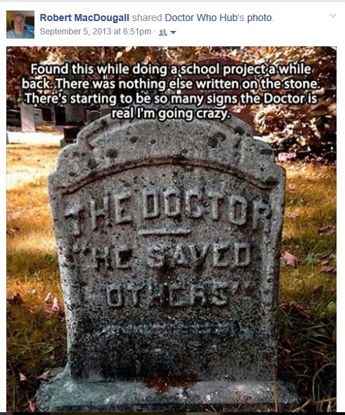 MacDoug1's tweet photo. #DoctorWho #TheDoctorIsReal https://t.co/yJMcLHqZ2B