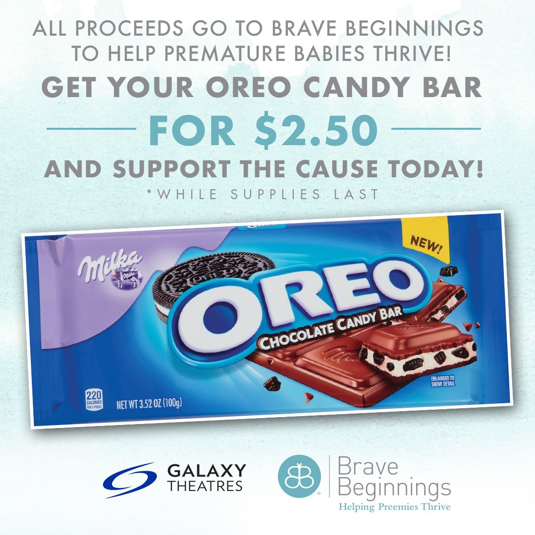 We're still offering these delicious #Oreo candy bars to help support <a href="/BraveBeginnings/">BraveBeginnings</a>! Come see what's playing: bit.ly/GalaxyNowPlayi…