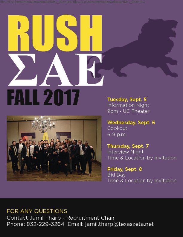 UTTSAE's tweet photo. Rush week starts today! Join a brotherhood full of friendship, scholarship and history since 1856! #uttyler #uttyler21 #rushsae https://t.co/fmra3G9Ra5