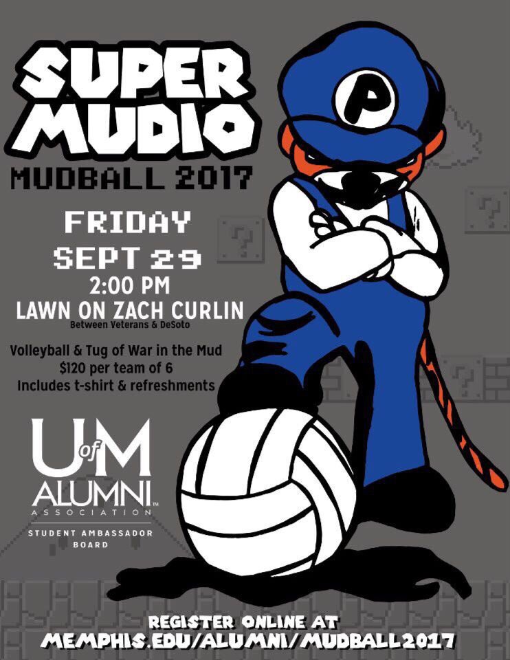 MemphisOG3's tweet photo. #UofM21 Don't forget that Mudball is coming very soon. Sign up with me if you are interested in this great U of M tradition ☺️ https://t.co/QN7pcSk8JP