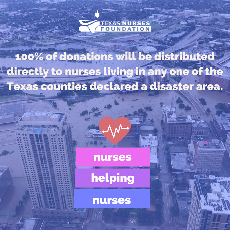 TexasNursesAssn's tweet photo. UPDATE: Thank you to the many generous people who have donated to help #nurses rebuild after the devastation of #HurricaneHarvey https://t.co/OuzBohoDTv