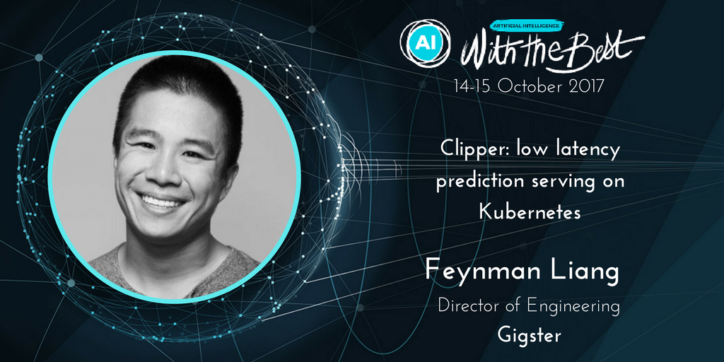 .<a href="/feynmanliang/">Feynman Liang</a> (<a href="/trygigster/">Gigster</a>) will present on "Clipper: low latency prediction serving on #Kubernetes" for #AIWTB on Oct 14-15! #ai #ml