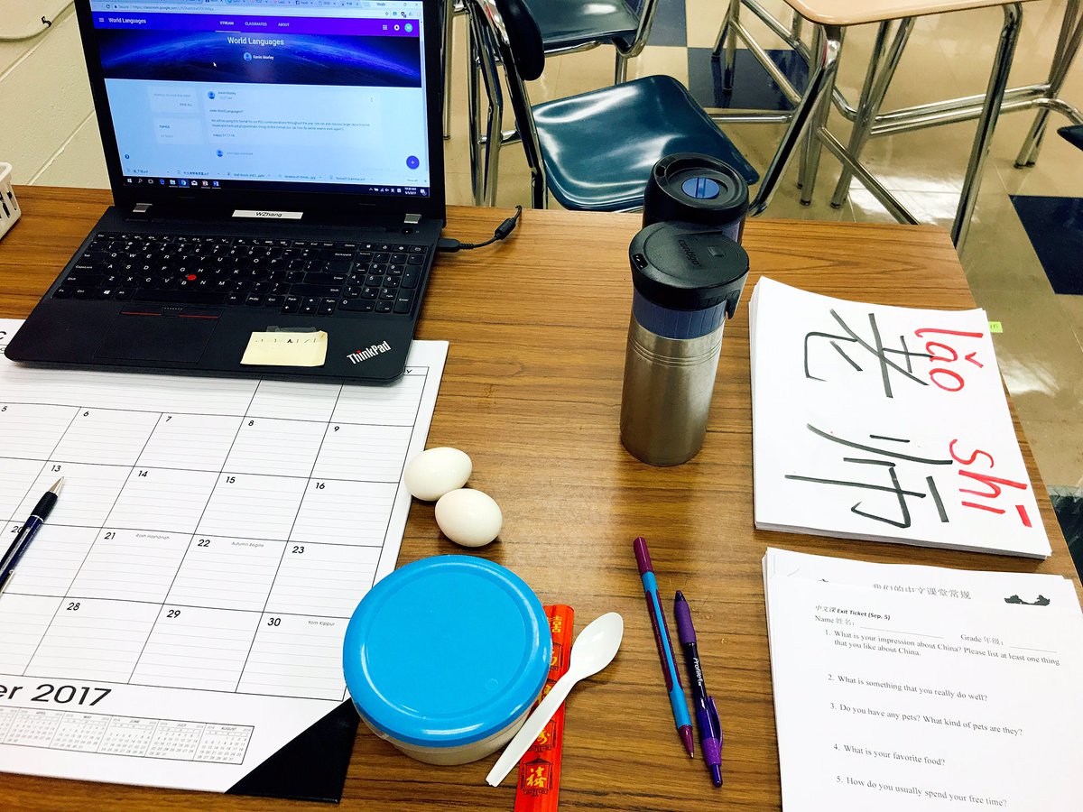 wzhang_tclp's tweet image. First day of school! Students chose a Chinese name for themselves and they write even better than my students in China!