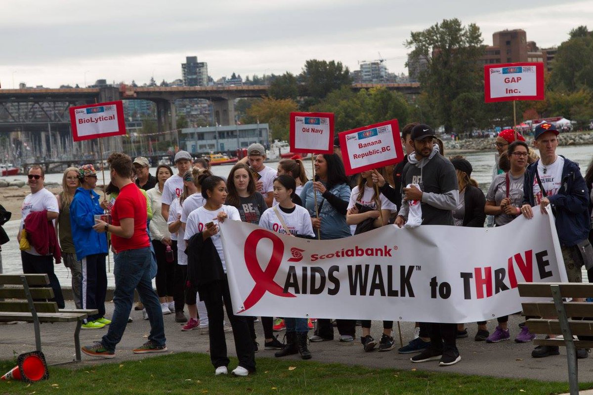 pozlivingbc's tweet photo. The AIDS WALK to tHrIVe is on Sept 16, come to Malkin Bowl to show your support for people in BC who are living with HIV/AIDS #THRIVEYVR https://t.co/I67cOj8zzn