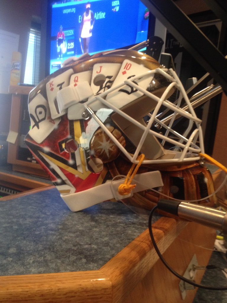 TheRealClaytonH's tweet photo. She's a beauty @cpickard1 mask #VGK #BoldInGold @GoldenKnights @LVSportsNetwork #PicksMaskContest https://t.co/ZJoCLjdXrR