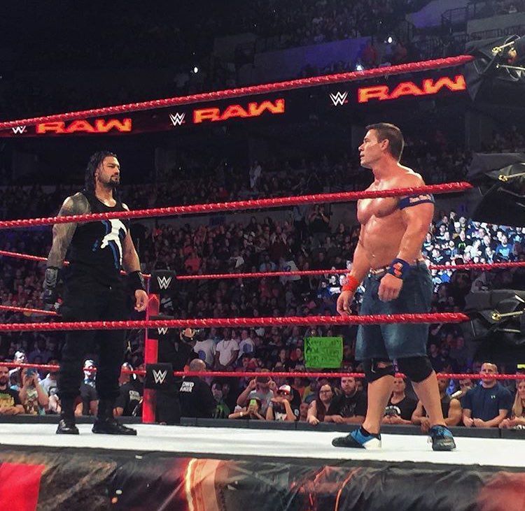 JoDresbach's tweet photo. #CenaTurnedWimpy when Roman told him #ToDoIt #BringTheFight Cena didn't want any part of the #BigDog  @romanreigns568 @WWERomanReigns https://t.co/HL9xe6b6Ce