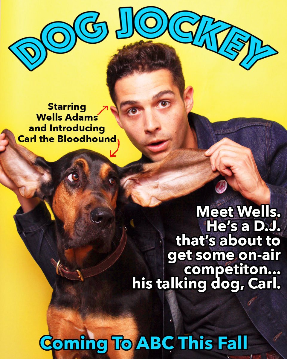 Grant_Zep's tweet photo. @WellsAdams I saw this pic in your profile, and I couldn't not make a mock tv poster with it. #DogJockey coming soon to ABC. https://t.co/HStZmUZY9G