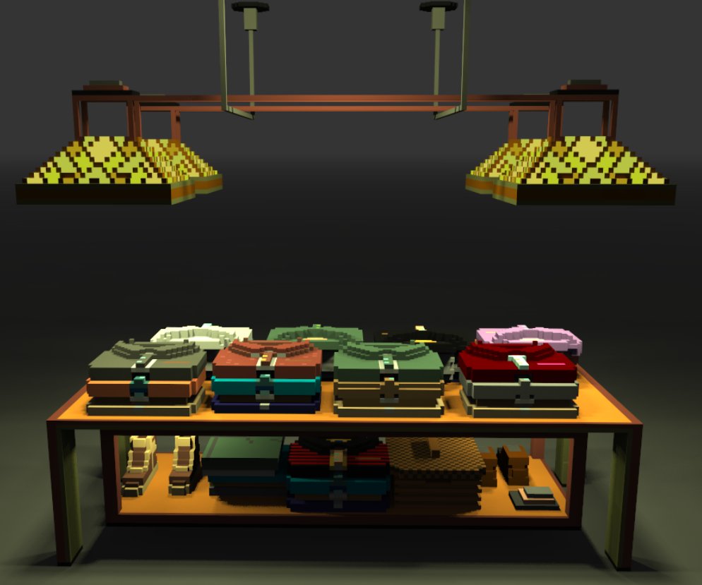 CodyVoxels's tweet photo. Check out the voxel models I made for our suit shop in the mall level and stay classy. 

#voxelart #magicavoxel #pixelart #gamedev #gameart https://t.co/k6kXidXouq