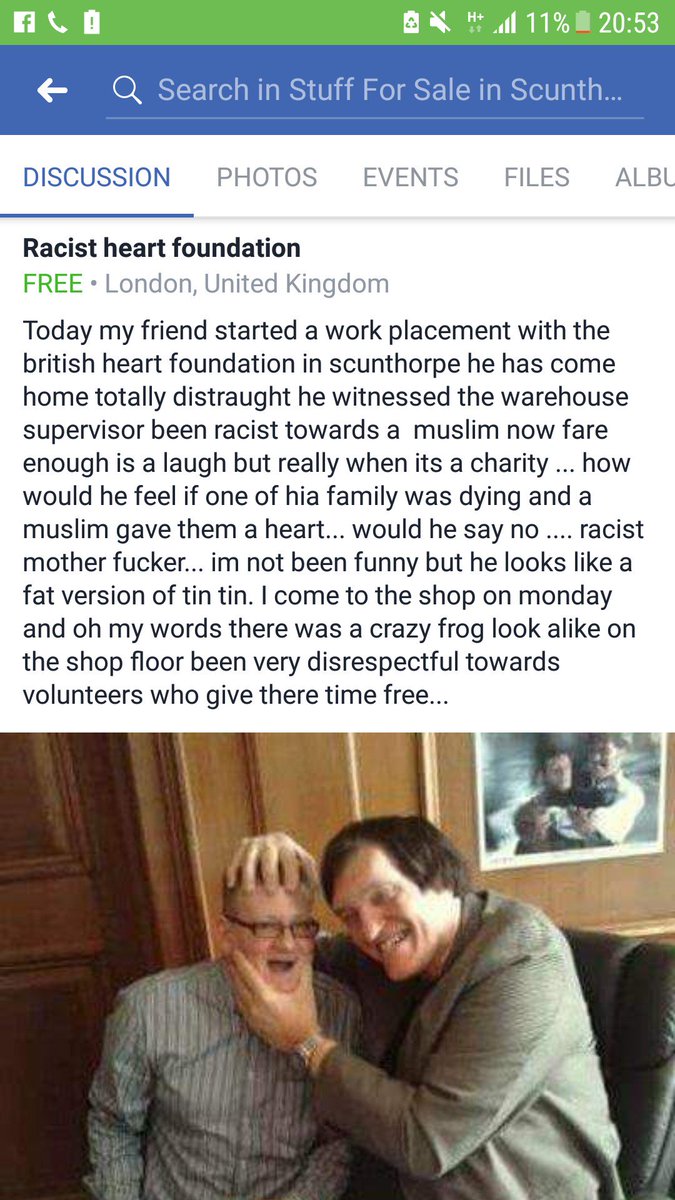 BHFisHEARTLESS's tweet photo. Racist Heart Foundation indeed - it seems like BHF need to have better quality control on their employees, these reports come in frequently! https://t.co/QITf8HRLGR