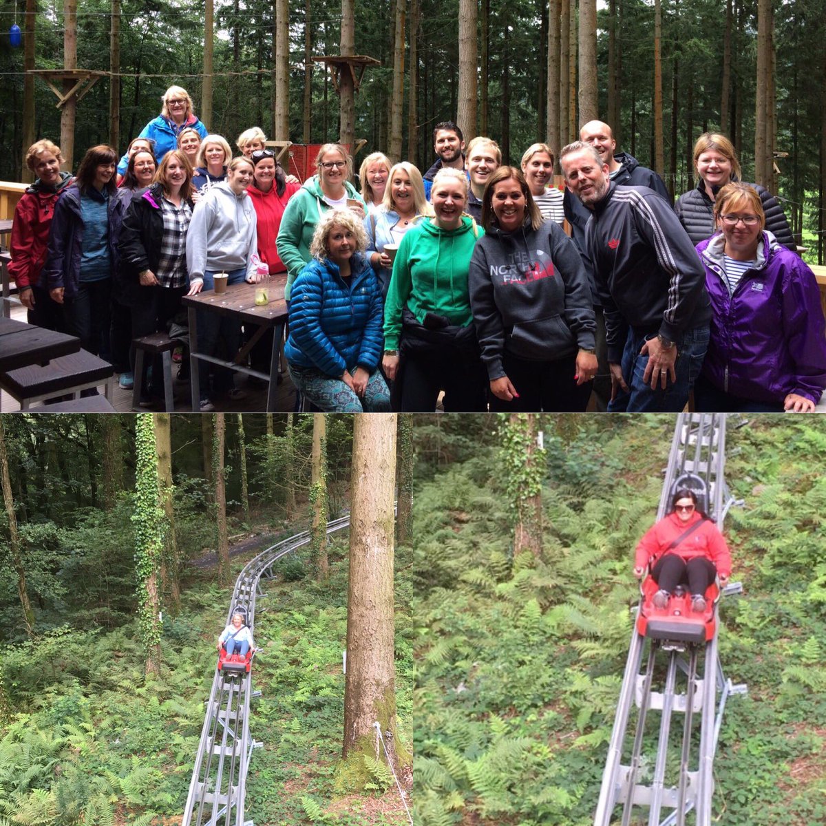 PrimaryPastoral's tweet photo. Great team afternoon yesterday for our school - new shiny year ahead! @ZipworldUK #forestcoaster #team https://t.co/o1iFBcl9lP