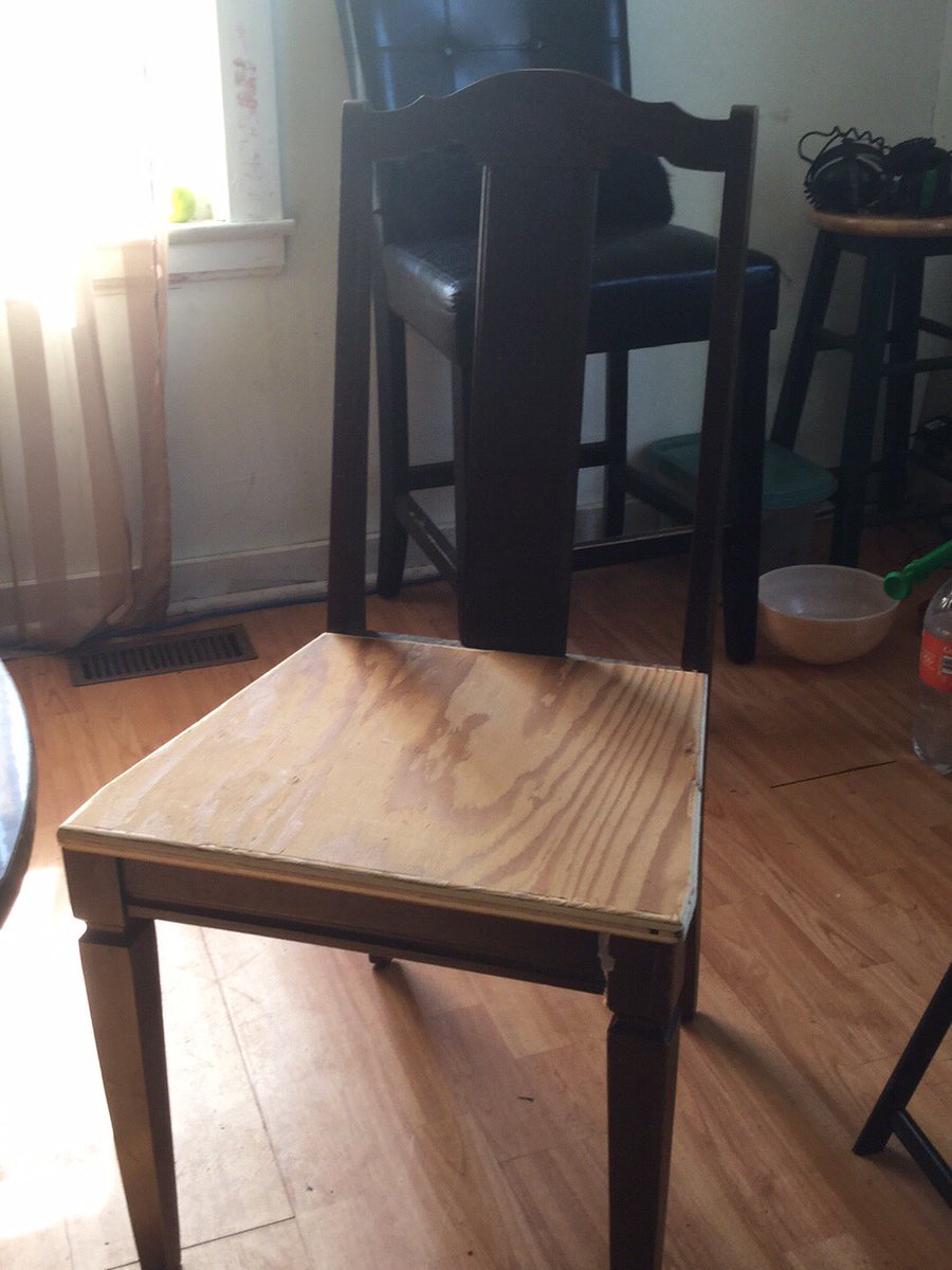 sindionart's tweet photo. Our latest...$2.50 old chair, reglued and seated. Even better than new! https://t.co/5x5EhqeZWe