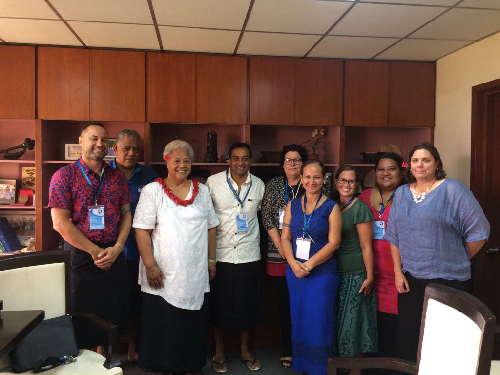 <a href="/ConservationOrg/">Conservation Intl</a> team in #samoa with an amazing #polynesian leader dep prime minister fiame Naomi