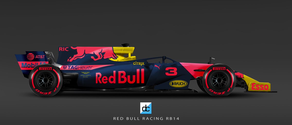 dnlcrssmdsgn's tweet photo. Newest #F1 Concept livery: @redbullracing RB14. Trying to use just 3 colour palette &amp; bold graphics - what do people think? @danielricciardo https://t.co/dlcBTdeSfg
