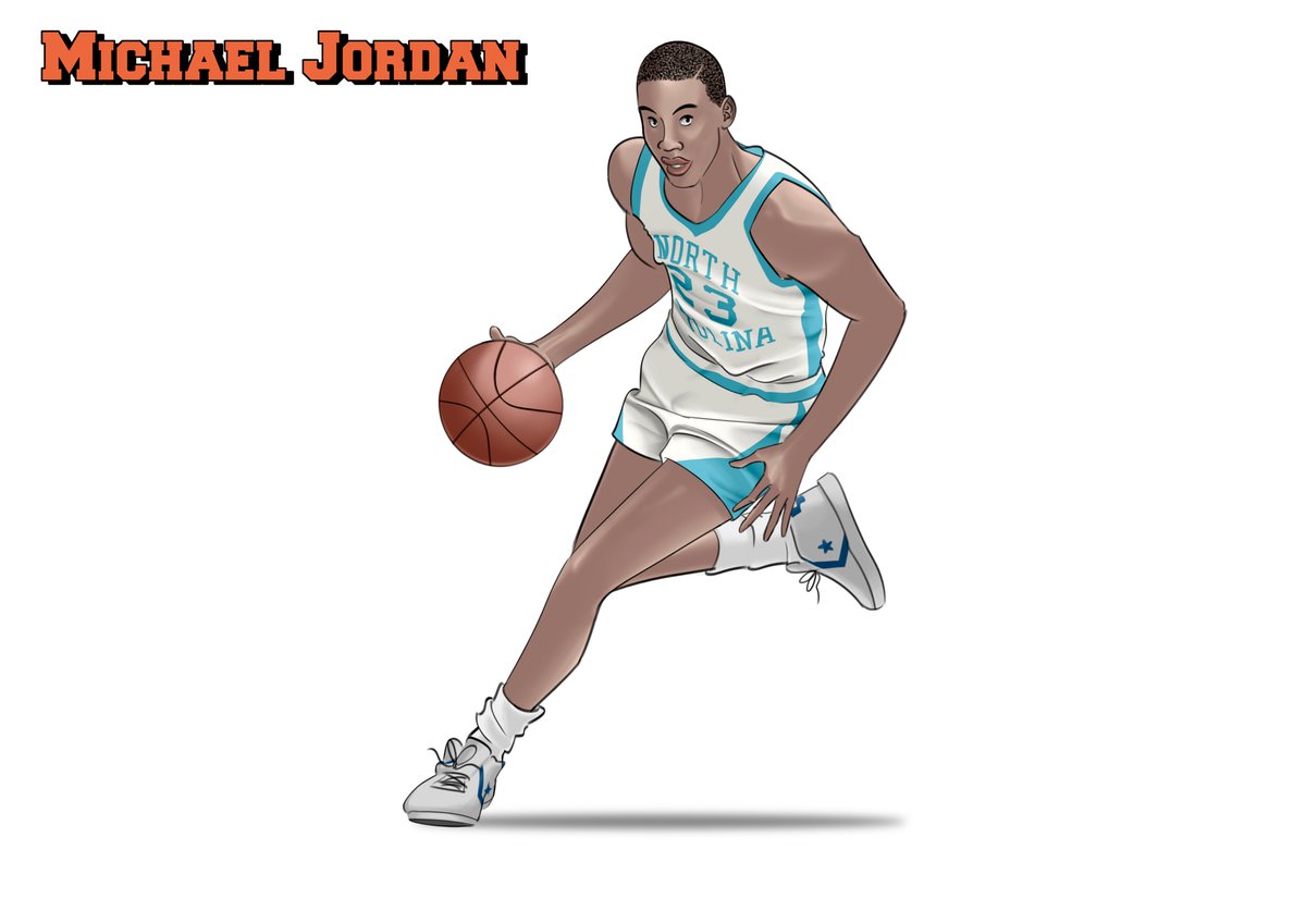 AniMaticB's tweet photo. Aquí os dejo mi versión de Michael Jordan en su etapa en el North Carolina. Espero que o guste. #UnEntinte https://t.co/viQmLJ0zD2