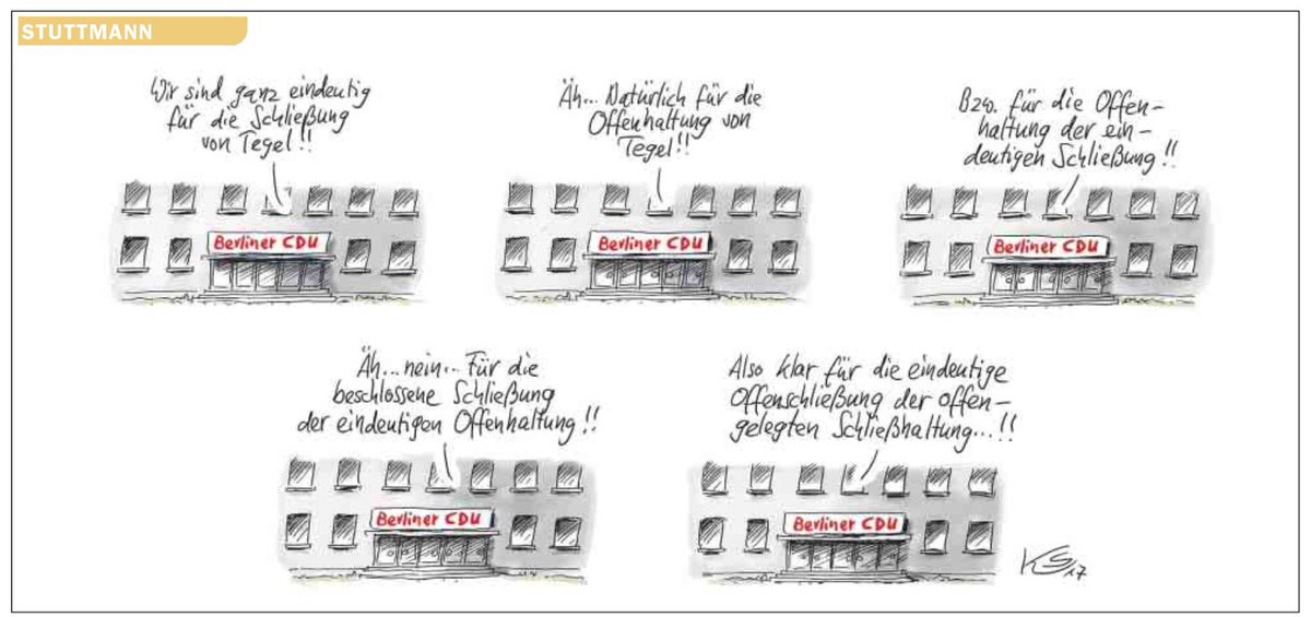 Die Berliner CDU endlich mal mit einer klaren Haltung zur Offenschließung von Tegel. #Berlin #TXL