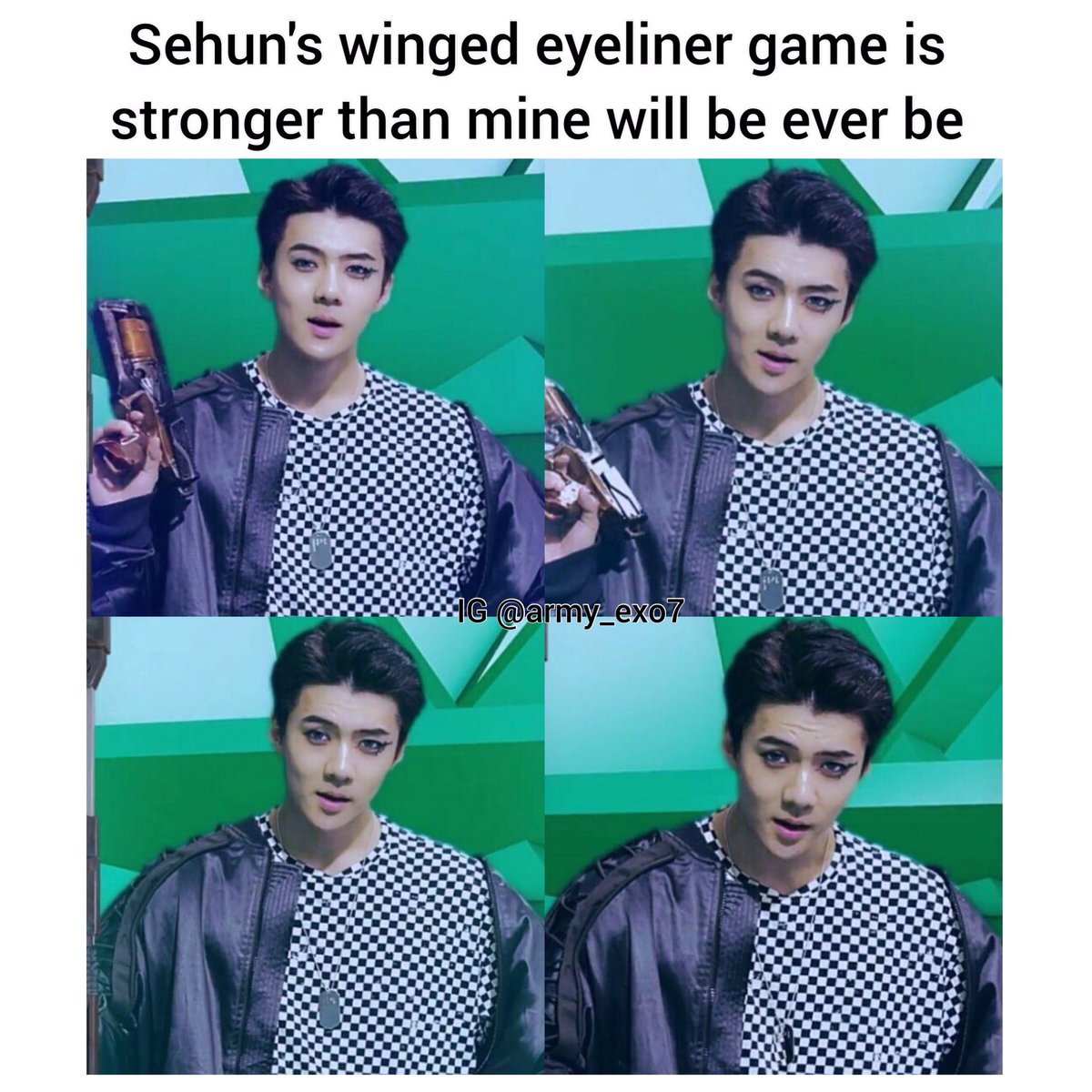 army_exo7's tweet photo. Can his makeup artist please teach me? 😂 #EXOPOWER #EXOTourgram #EXOthewar #ThePowerOfTheMusic #ThePowerOfMusic #EXO1M #EXO https://t.co/8ZJUB0IAk8